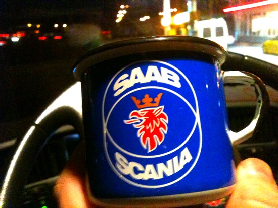 Tasse mit Saab/Scania Logo