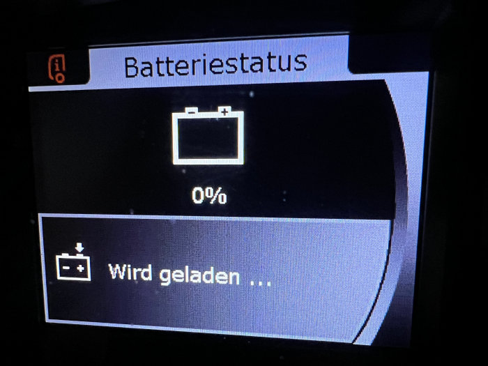 warnung im daf. Batteriestand null Prozent