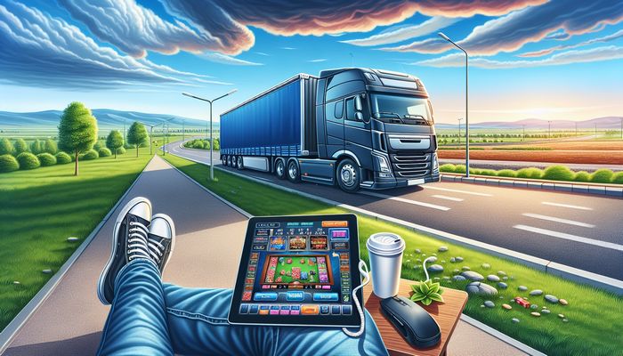 trucker macht pause und spielt